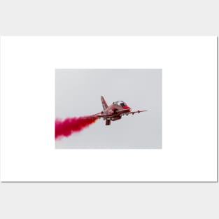 Red Arrows Hawk with red smoke Posters and Art